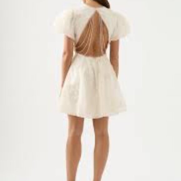 NWT - Aje Vera Beaded Flower Mini Dress, size 10 US - Picture 5 of 8